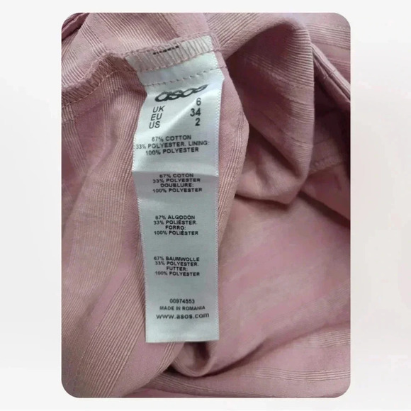 ASOS Petites Pink Tulip Shaped Mini Sleeveless Dress  Size 2 - Picture 7 of 8